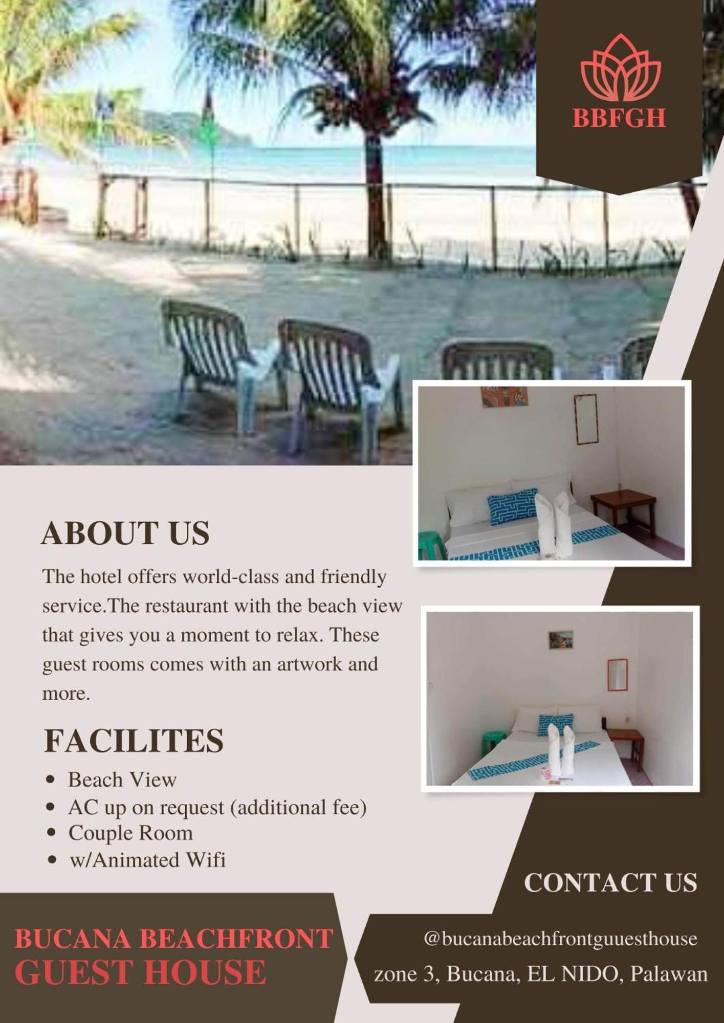 Bucana Beachfront Guesthouse El Nido Eksteriør billede